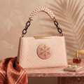Quilted Top-Handle Bag, Blush